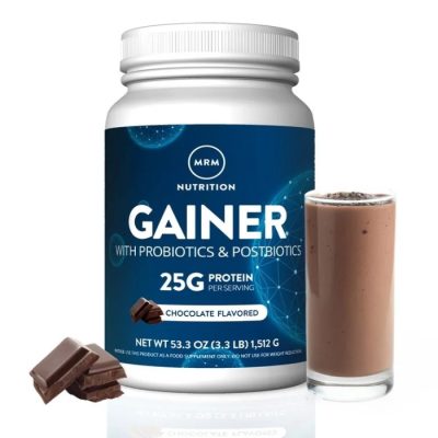 MRM Nutrition, Gainer, Сывороточный протеин с пробиотиками и постбиотиками, вкус шоколада, 1512 г